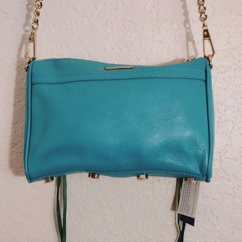 Rebecca Minkoff Aqua Teal Mini Mac Crossbody Bag - Picture 12 of 17